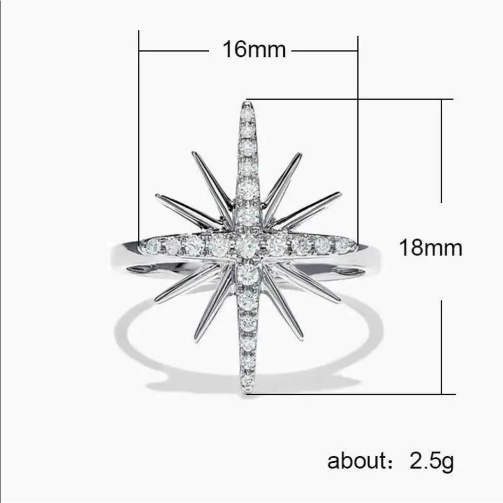 New Star 925 Silver Wedding Diamond Ring - Picture 2 of 3